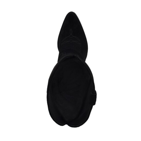 GUESS Womens Sashan Knee High Topstitched Western Boots Black Size 8M NIB - Picture 4 of 6